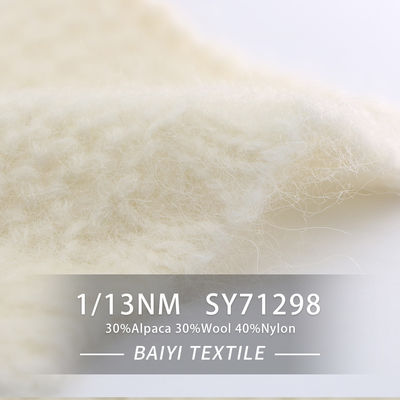 1/13NM Fluffy Nylon Alpaca Wool Yarn For Crocheted Cardigans And Scarves